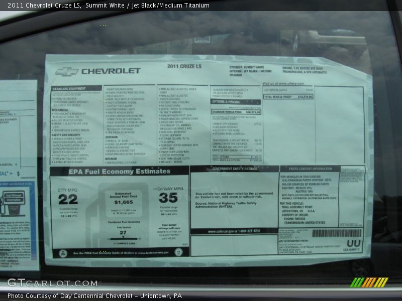 Summit White / Jet Black/Medium Titanium 2011 Chevrolet Cruze LS