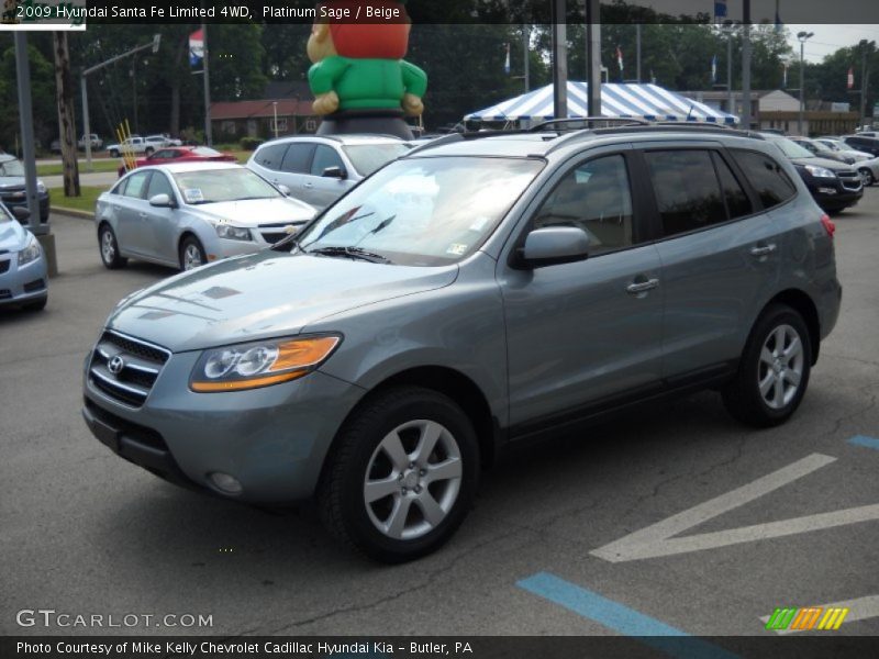 Platinum Sage / Beige 2009 Hyundai Santa Fe Limited 4WD
