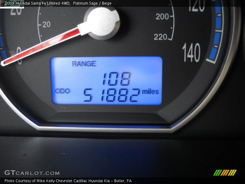 Platinum Sage / Beige 2009 Hyundai Santa Fe Limited 4WD