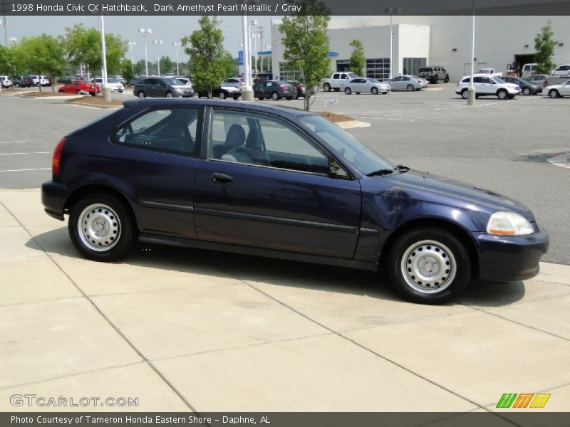 Dark Amethyst Pearl Metallic / Gray 1998 Honda Civic CX Hatchback