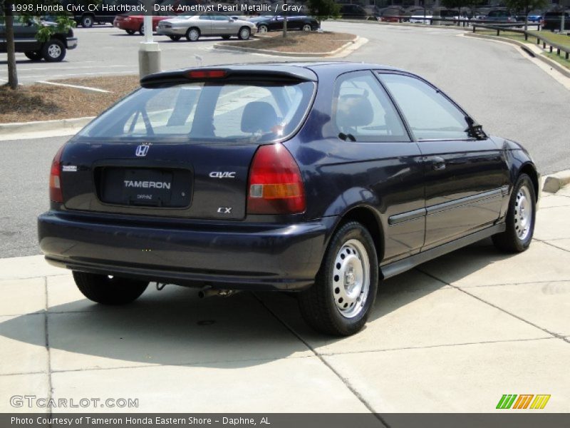 Dark Amethyst Pearl Metallic / Gray 1998 Honda Civic CX Hatchback