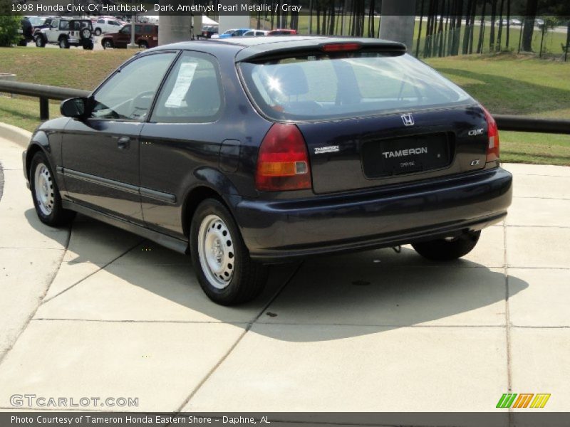 Dark Amethyst Pearl Metallic / Gray 1998 Honda Civic CX Hatchback
