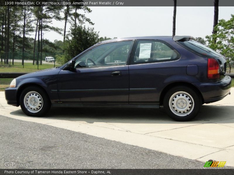 Dark Amethyst Pearl Metallic / Gray 1998 Honda Civic CX Hatchback