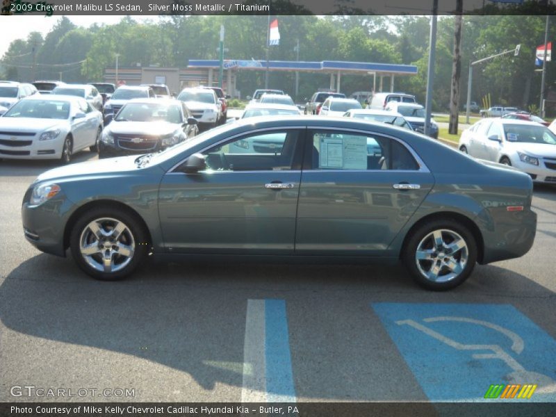 Silver Moss Metallic / Titanium 2009 Chevrolet Malibu LS Sedan