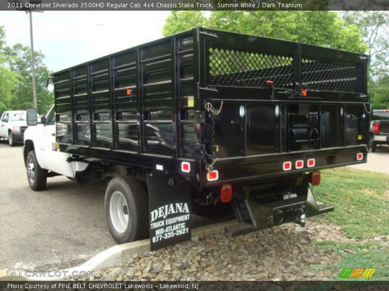 Summit White / Dark Titanium 2011 Chevrolet Silverado 3500HD Regular Cab 4x4 Chassis Stake Truck