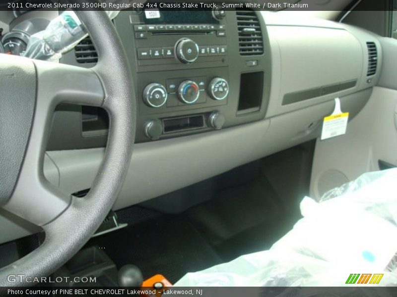 Summit White / Dark Titanium 2011 Chevrolet Silverado 3500HD Regular Cab 4x4 Chassis Stake Truck