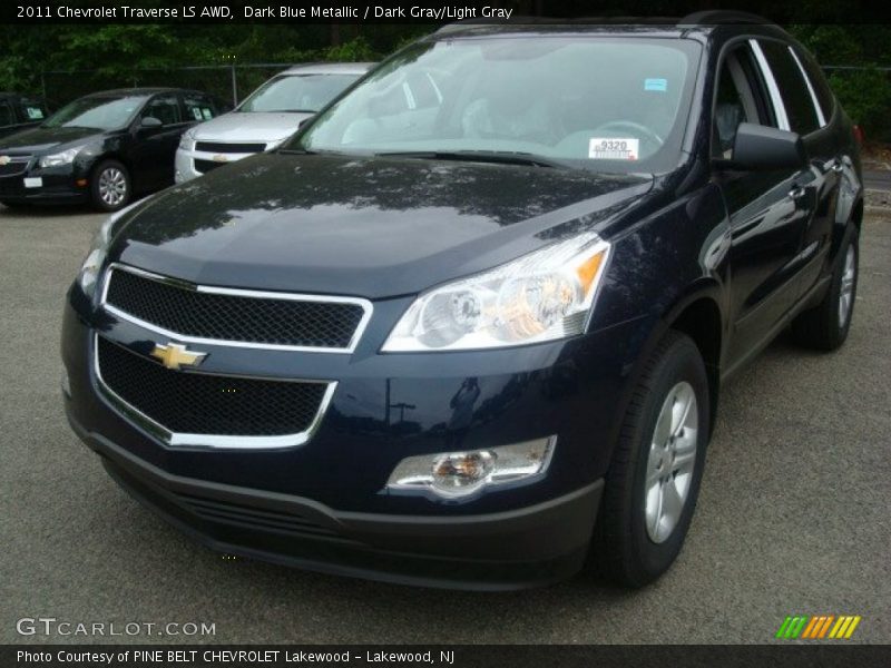 Dark Blue Metallic / Dark Gray/Light Gray 2011 Chevrolet Traverse LS AWD