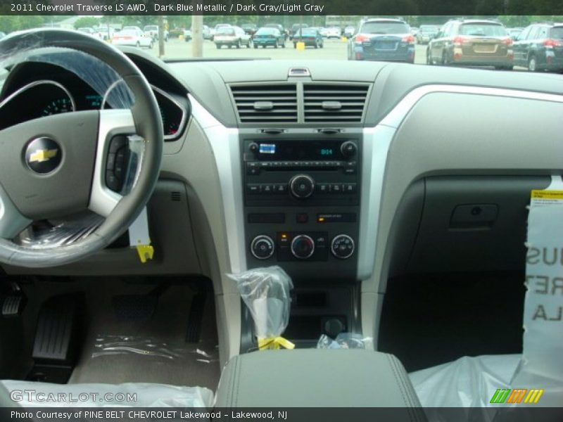 Dark Blue Metallic / Dark Gray/Light Gray 2011 Chevrolet Traverse LS AWD