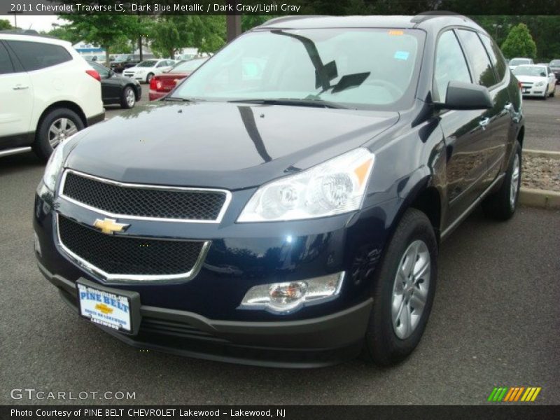 Dark Blue Metallic / Dark Gray/Light Gray 2011 Chevrolet Traverse LS
