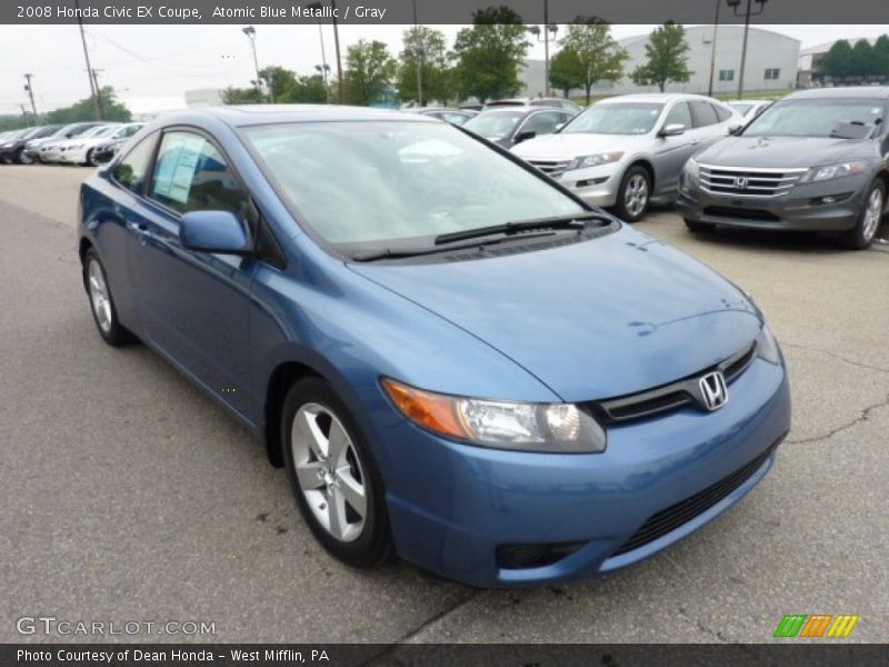 Atomic Blue Metallic / Gray 2008 Honda Civic EX Coupe