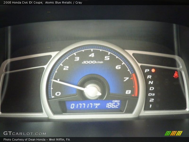 Atomic Blue Metallic / Gray 2008 Honda Civic EX Coupe
