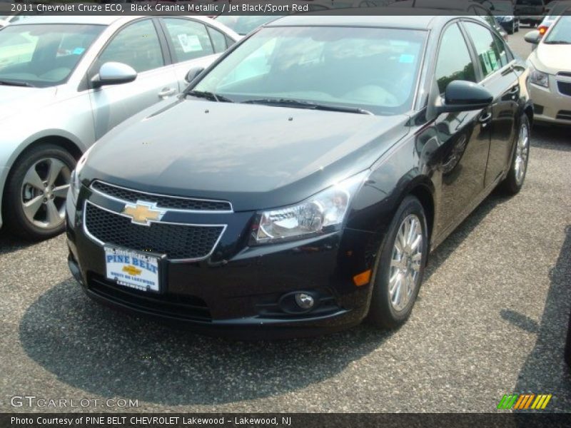 Black Granite Metallic / Jet Black/Sport Red 2011 Chevrolet Cruze ECO