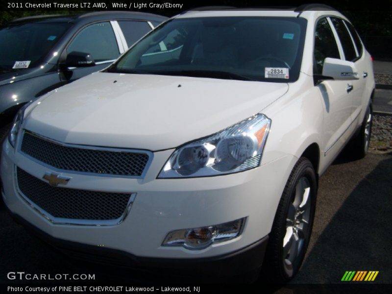 White / Light Gray/Ebony 2011 Chevrolet Traverse LTZ AWD