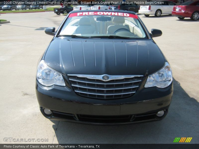 Brilliant Black Crystal Pearl / Medium Pebble Beige/Cream 2008 Chrysler Sebring Limited Hardtop Convertible