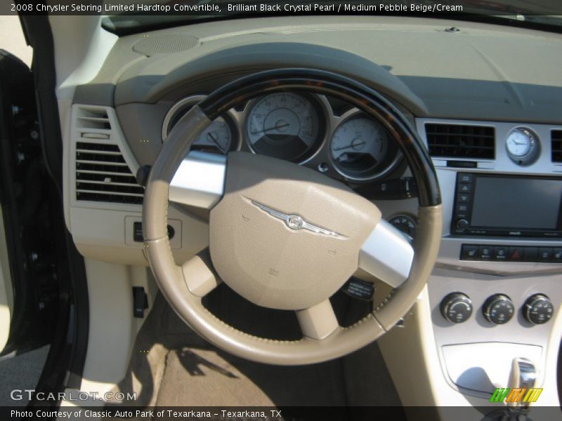 Brilliant Black Crystal Pearl / Medium Pebble Beige/Cream 2008 Chrysler Sebring Limited Hardtop Convertible