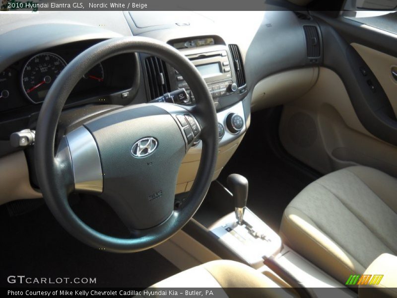 Nordic White / Beige 2010 Hyundai Elantra GLS