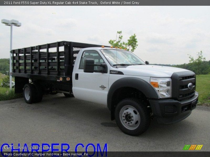 Oxford White / Steel Grey 2011 Ford F550 Super Duty XL Regular Cab 4x4 Stake Truck