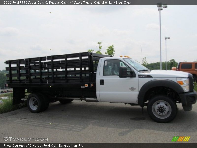 Oxford White / Steel Grey 2011 Ford F550 Super Duty XL Regular Cab 4x4 Stake Truck