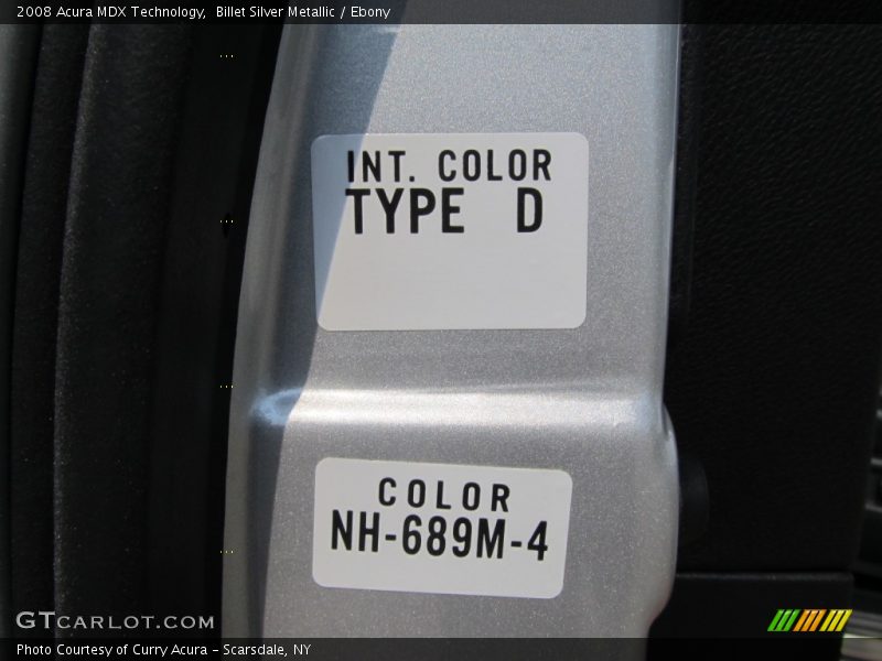 Billet Silver Metallic / Ebony 2008 Acura MDX Technology