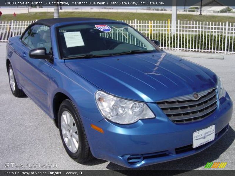 Marathon Blue Pearl / Dark Slate Gray/Light Slate Gray 2008 Chrysler Sebring LX Convertible