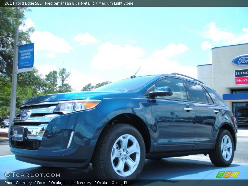 Mediterranean Blue Metallic / Medium Light Stone 2011 Ford Edge SEL
