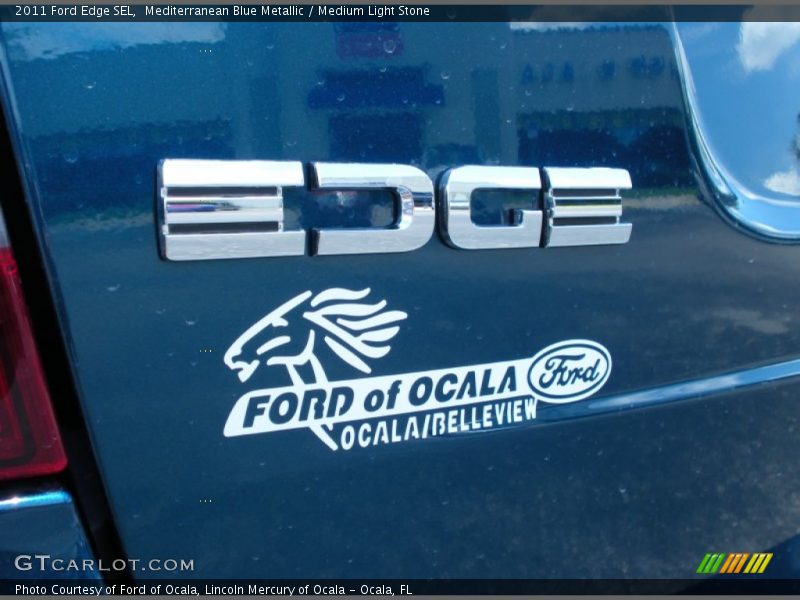 Mediterranean Blue Metallic / Medium Light Stone 2011 Ford Edge SEL
