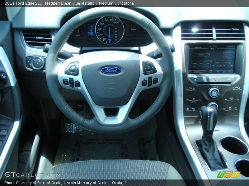 Mediterranean Blue Metallic / Medium Light Stone 2011 Ford Edge SEL