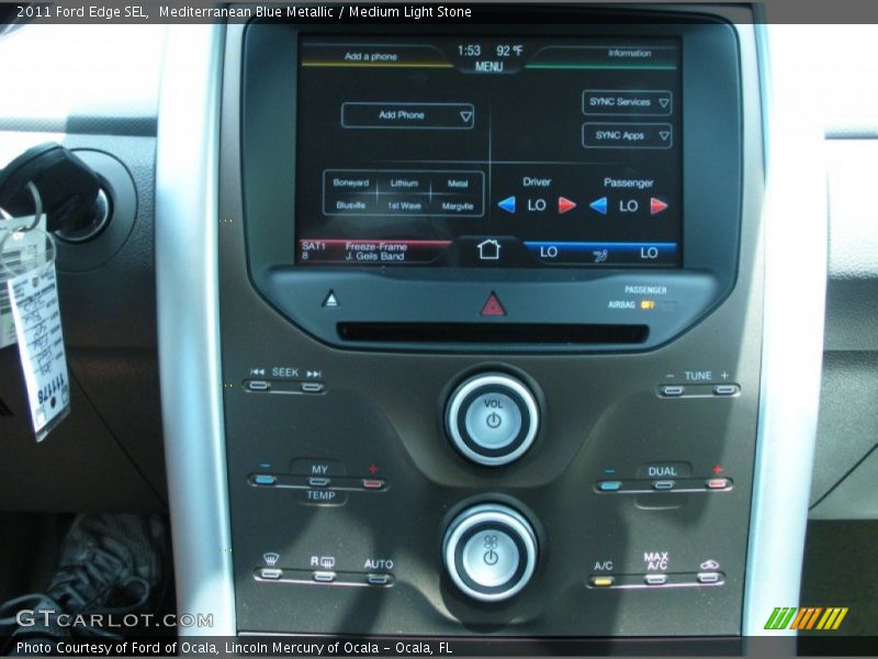 Mediterranean Blue Metallic / Medium Light Stone 2011 Ford Edge SEL