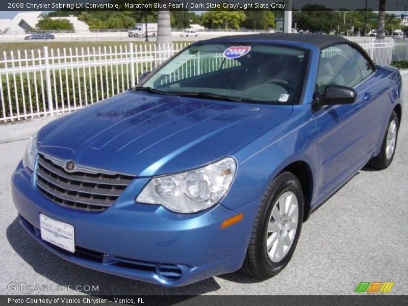 Marathon Blue Pearl / Dark Slate Gray/Light Slate Gray 2008 Chrysler Sebring LX Convertible