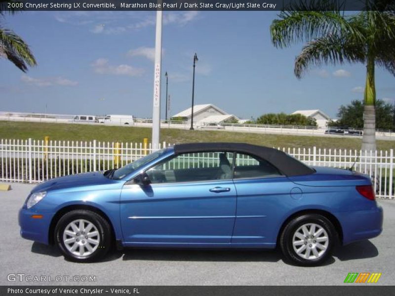 Marathon Blue Pearl / Dark Slate Gray/Light Slate Gray 2008 Chrysler Sebring LX Convertible