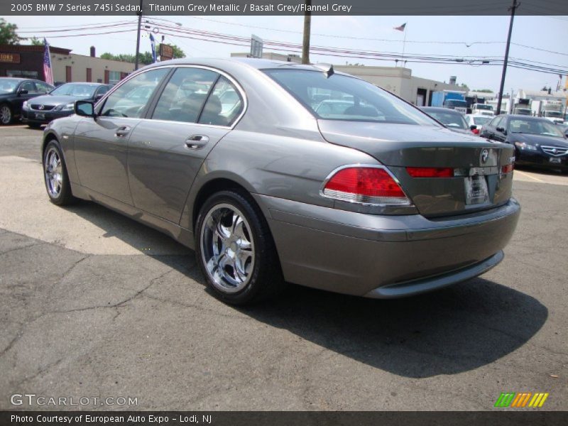 Titanium Grey Metallic / Basalt Grey/Flannel Grey 2005 BMW 7 Series 745i Sedan
