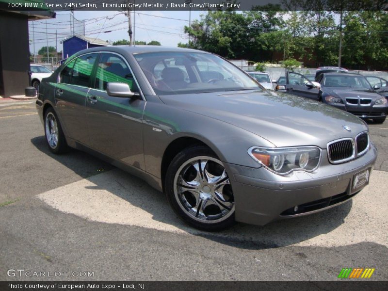 Titanium Grey Metallic / Basalt Grey/Flannel Grey 2005 BMW 7 Series 745i Sedan