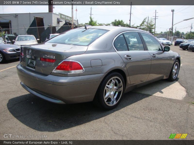Titanium Grey Metallic / Basalt Grey/Flannel Grey 2005 BMW 7 Series 745i Sedan