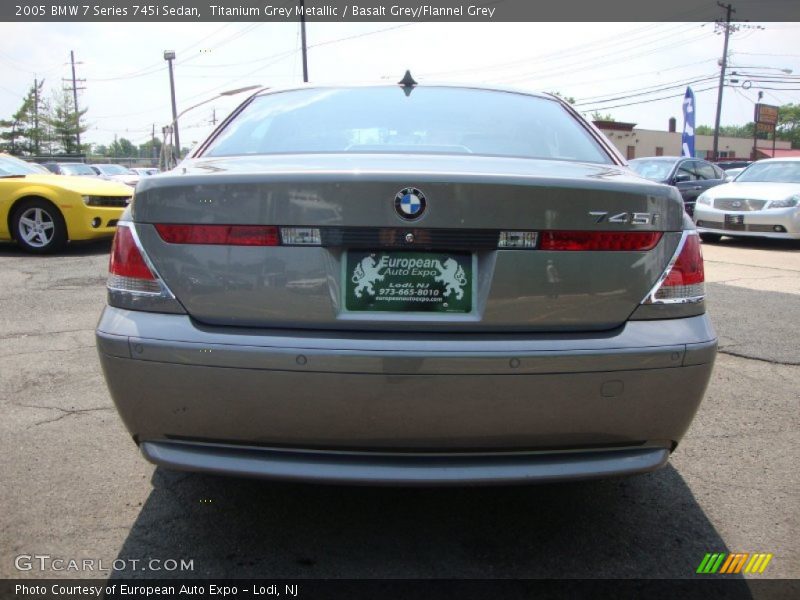 Titanium Grey Metallic / Basalt Grey/Flannel Grey 2005 BMW 7 Series 745i Sedan