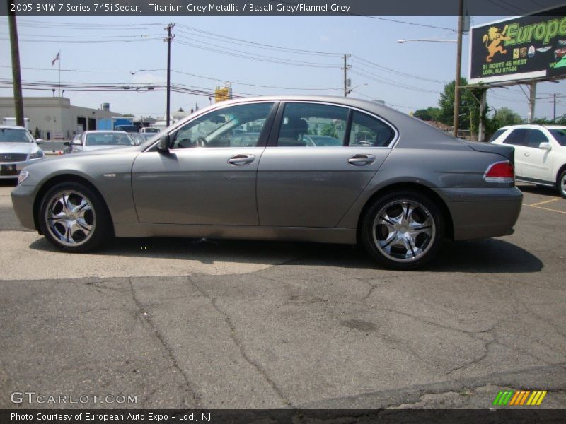 Titanium Grey Metallic / Basalt Grey/Flannel Grey 2005 BMW 7 Series 745i Sedan