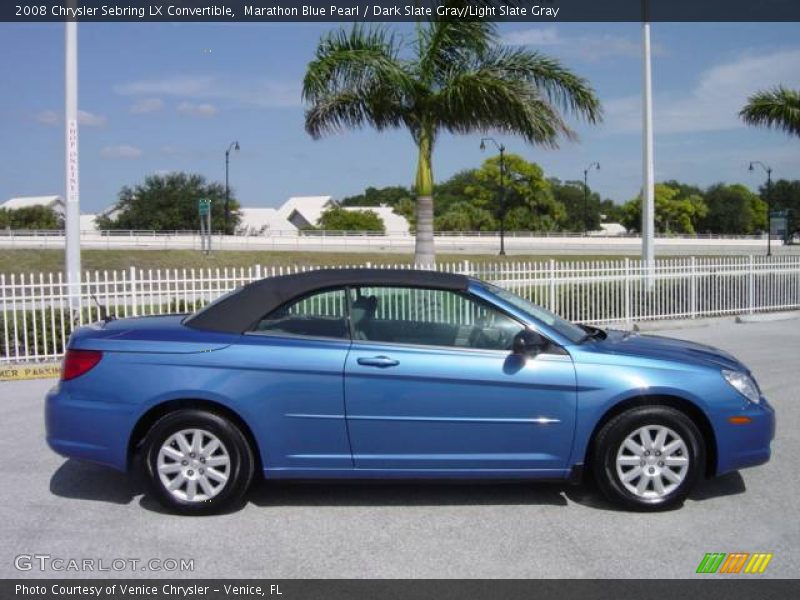 Marathon Blue Pearl / Dark Slate Gray/Light Slate Gray 2008 Chrysler Sebring LX Convertible