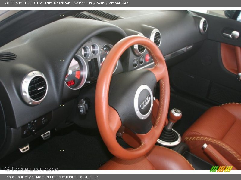Aviator Grey Pearl / Amber Red 2001 Audi TT 1.8T quattro Roadster