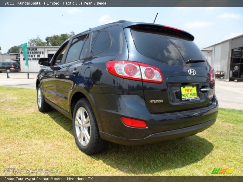 Pacific Blue Pearl / Beige 2011 Hyundai Santa Fe Limited