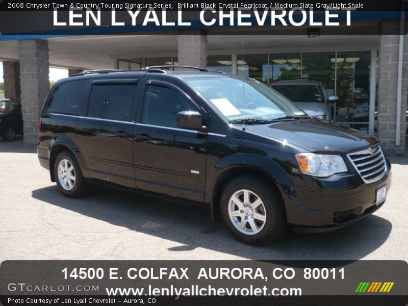 Brilliant Black Crystal Pearlcoat / Medium Slate Gray/Light Shale 2008 Chrysler Town & Country Touring Signature Series