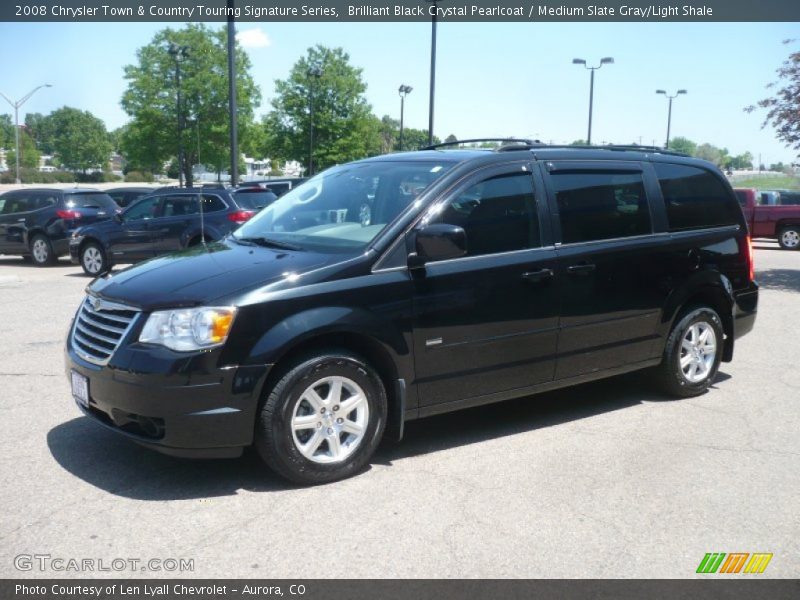 Brilliant Black Crystal Pearlcoat / Medium Slate Gray/Light Shale 2008 Chrysler Town & Country Touring Signature Series