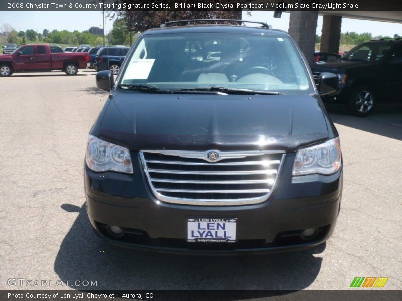 Brilliant Black Crystal Pearlcoat / Medium Slate Gray/Light Shale 2008 Chrysler Town & Country Touring Signature Series