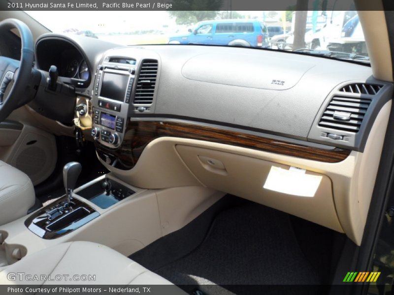 Pacific Blue Pearl / Beige 2011 Hyundai Santa Fe Limited