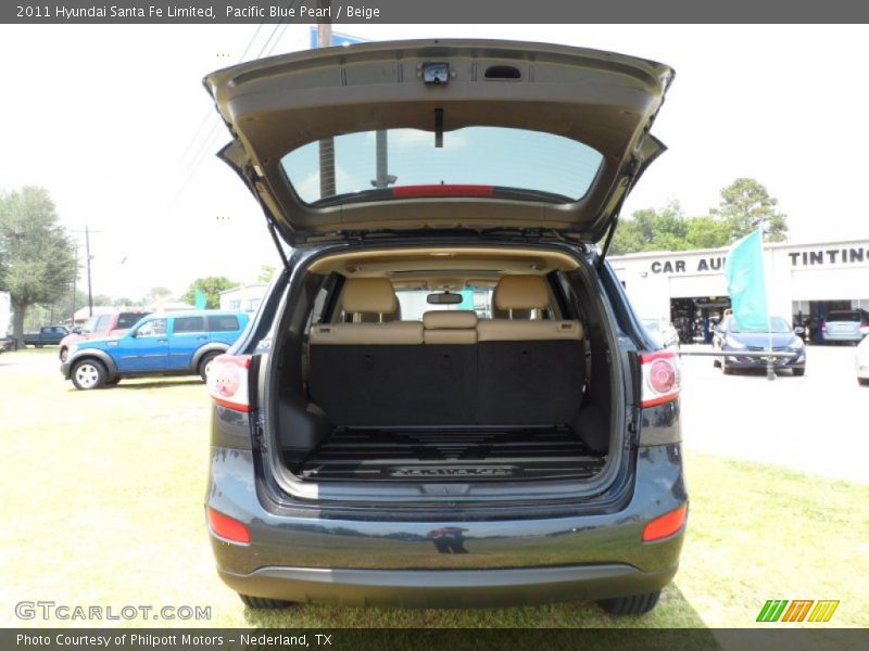 Pacific Blue Pearl / Beige 2011 Hyundai Santa Fe Limited