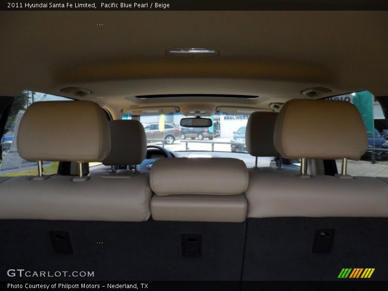 Pacific Blue Pearl / Beige 2011 Hyundai Santa Fe Limited