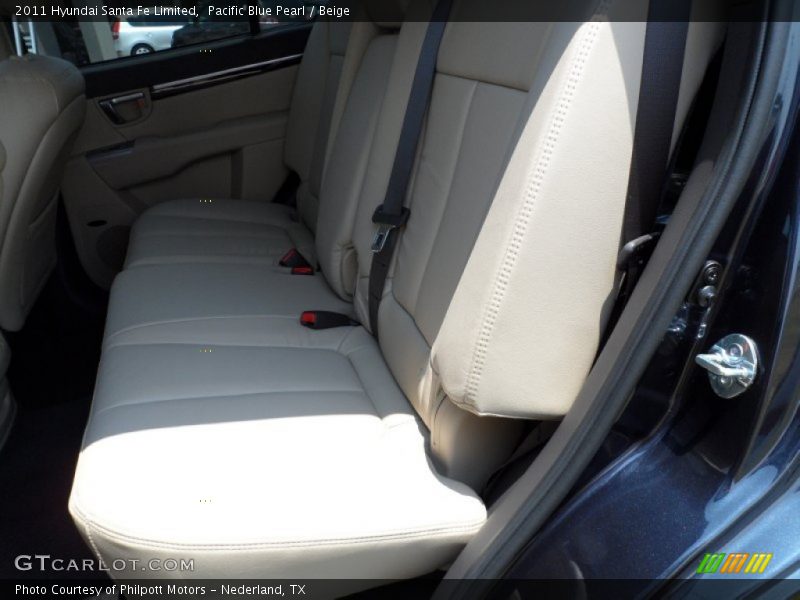 Pacific Blue Pearl / Beige 2011 Hyundai Santa Fe Limited
