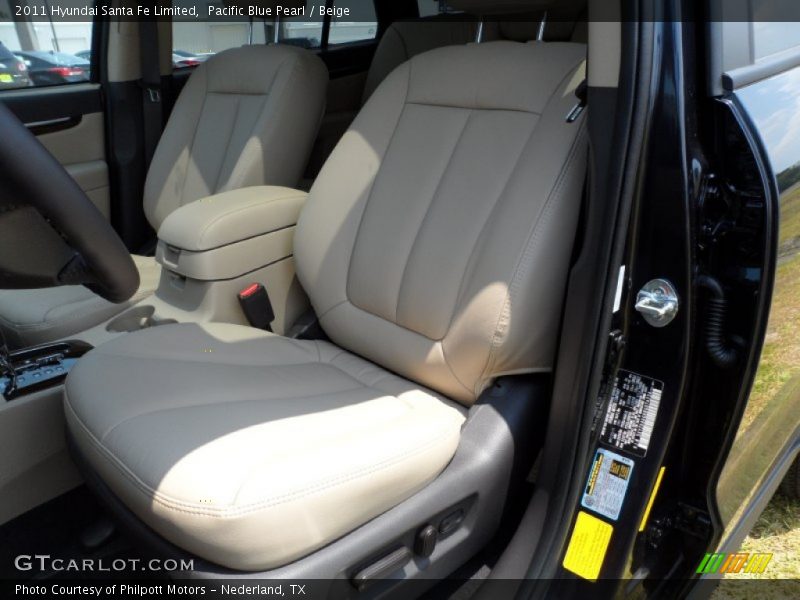 Pacific Blue Pearl / Beige 2011 Hyundai Santa Fe Limited