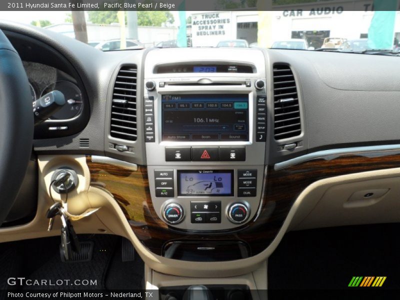 Pacific Blue Pearl / Beige 2011 Hyundai Santa Fe Limited