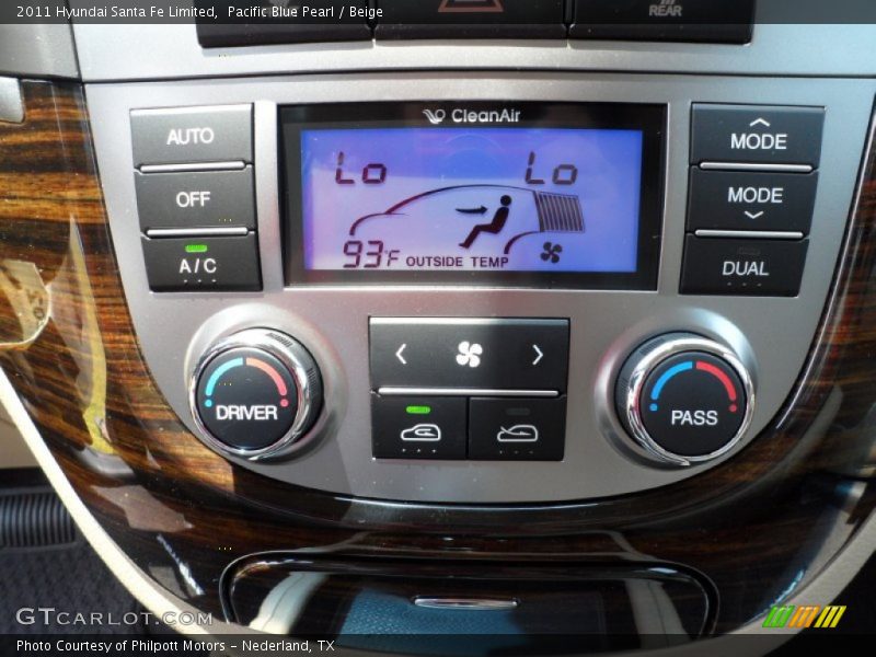 Pacific Blue Pearl / Beige 2011 Hyundai Santa Fe Limited