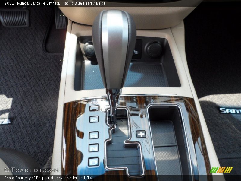 Pacific Blue Pearl / Beige 2011 Hyundai Santa Fe Limited
