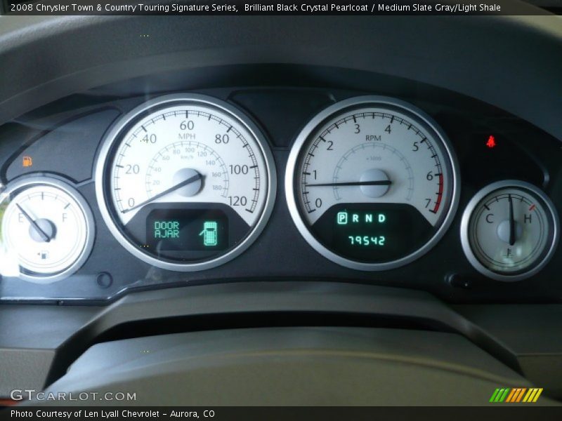 Brilliant Black Crystal Pearlcoat / Medium Slate Gray/Light Shale 2008 Chrysler Town & Country Touring Signature Series